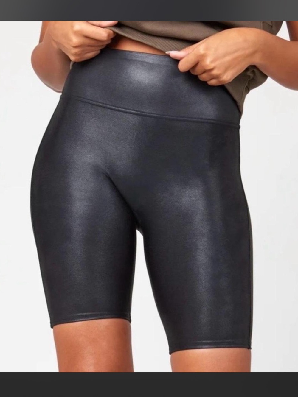 SPANX Black High Waisted Biker Shorts Medium